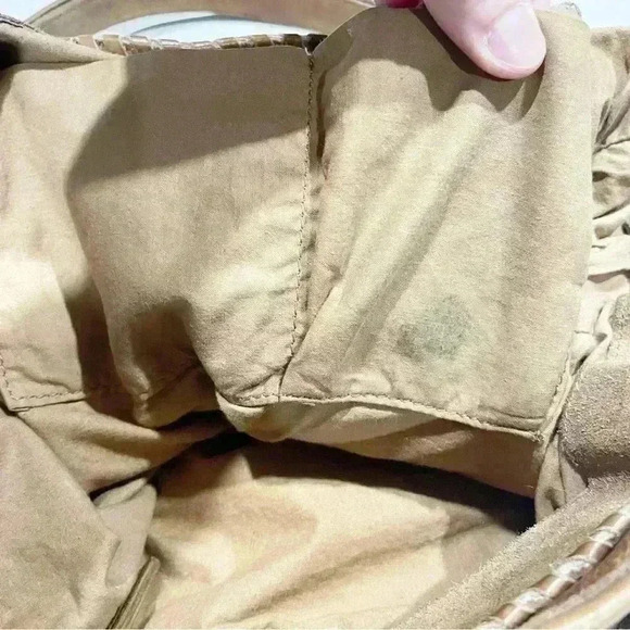 Free People Isle Distressed Tote Bag Tan Cowhide Hobo Metal Dangles suede Rare - Picture 11 of 16